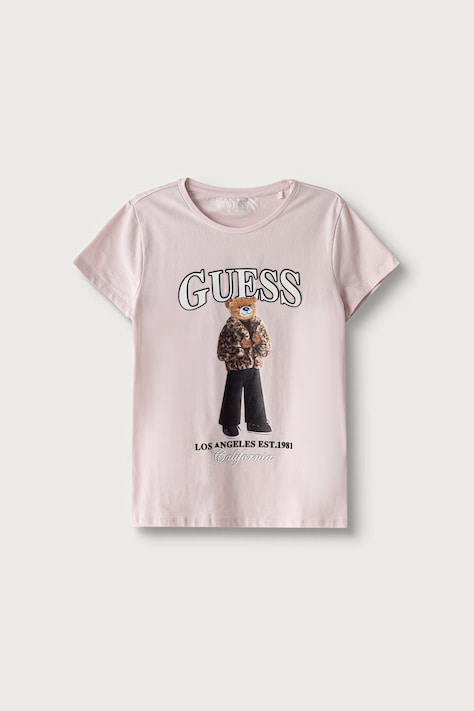 Guess T-shirt παιδικό βαμβακερό με ελαστάν ροζ J6BI11 K5790