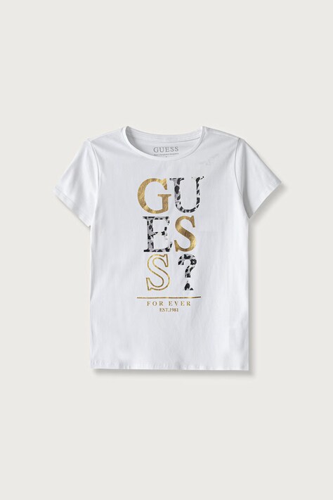 Guess T-shirt dziecięcy bawełniany z elastanem biały J6BI01 K5769