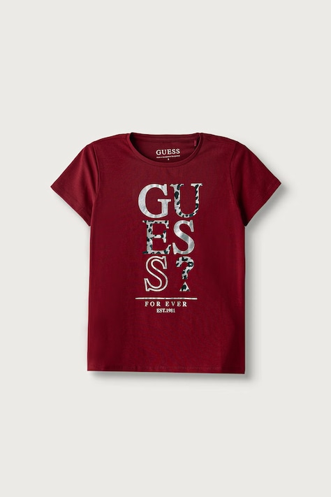 Guess T-shirt παιδικό βαμβακερό με ελαστάν μπορντό J6BI01 K5769