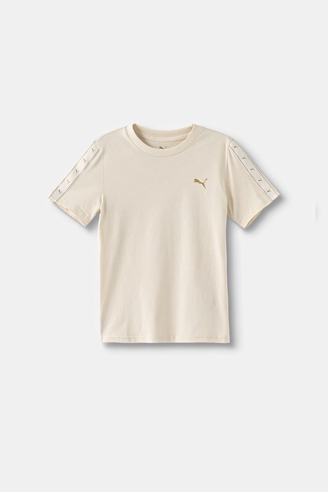 Puma T-shirt dziecięcy z bawełną ESS TAPE Tee beżowy 694957