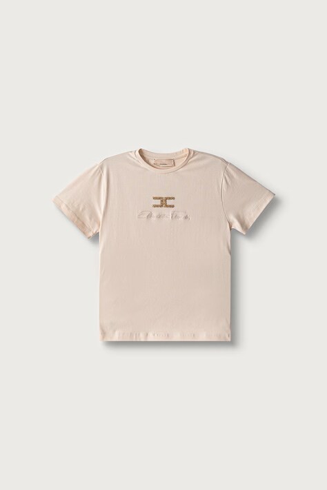 Elisabetta Franchi T-shirt παιδικό βαμβακερό με ελαστάν πορτοκαλί EFTS271.C.JE018