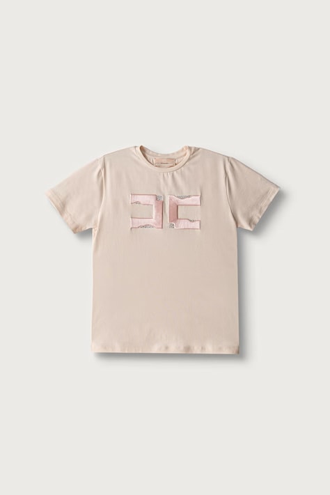 Elisabetta Franchi Tričko detské s bavlnou biele EFTS270.C.JE018