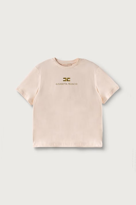 Elisabetta Franchi T-shirt per bambini in cotone con elastan rosa EFTS267.C.JE018