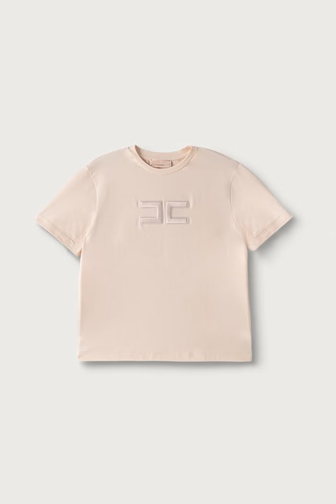 Elisabetta Franchi T-shirt per bambini in cotone con elastan arancione EFTS265.C.JE018