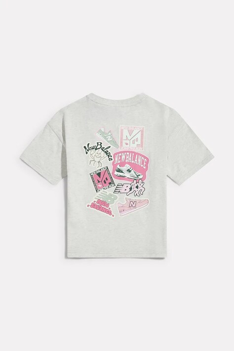 New Balance Oversize t-shirt παιδικό βαμβακερό γκρί YT62G5XF