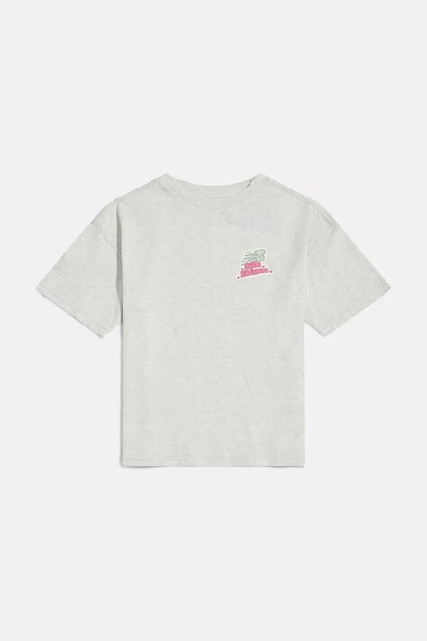 New Balance T-shirt παιδικό βαμβακερό γκρί YT62B50F