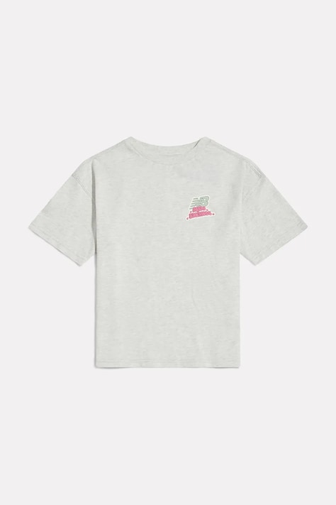New Balance T-shirt dziecięcy bawełniany szary YT62B50F
