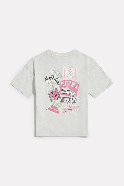 New Balance T-shirt dziecięcy bawełniany szary YT62B50F