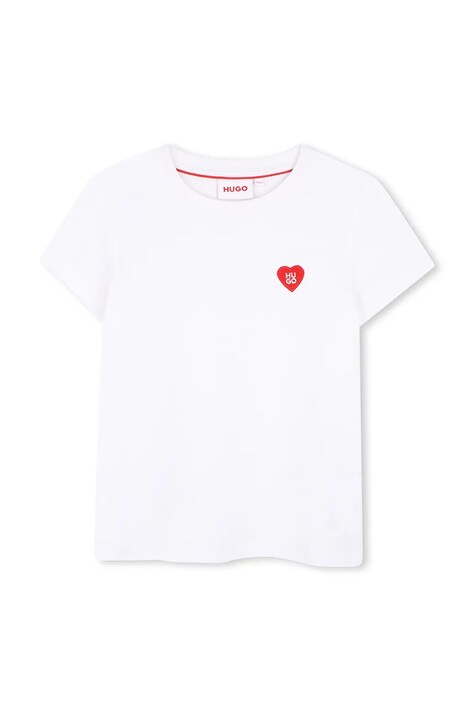HUGO T-shirt dziecięcy bawełniany biały G01259