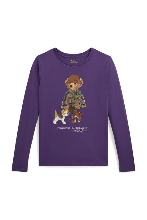 Polo Ralph Lauren Μακρυμάνικο παιδικό βαμβακερό μωβ 313B26293001