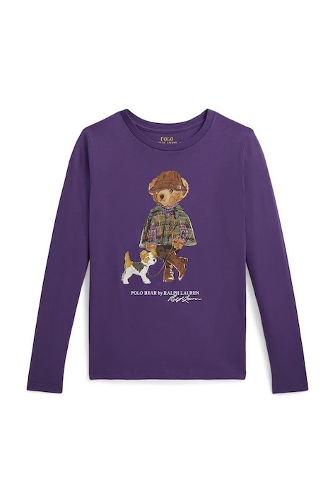 Polo Ralph Lauren Лонгслив для детей из хлопка фиолетовый 313B26293001