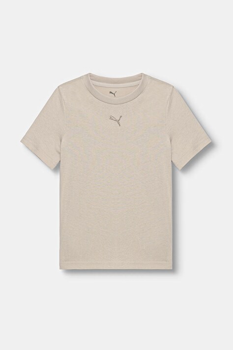 Puma T-shirt dziecięcy bawełniany ESS Centered Cat Logo Tee beżowy 692972