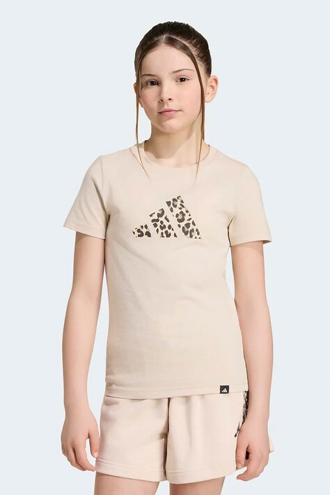 Adidas T-shirt παιδικό βαμβακερό μπεζ KQ7010