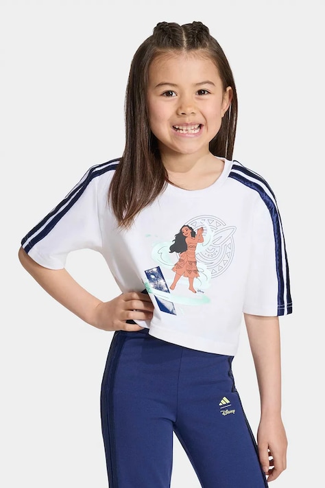 adidas majica za djecu od pamuka s elastanom DISNEY bijela KG6136