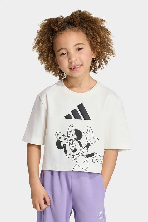 adidas t-shirt παιδικό βαμβακερό με ελαστάν DISNEY MINNIE MOUSE μπεζ KG6145