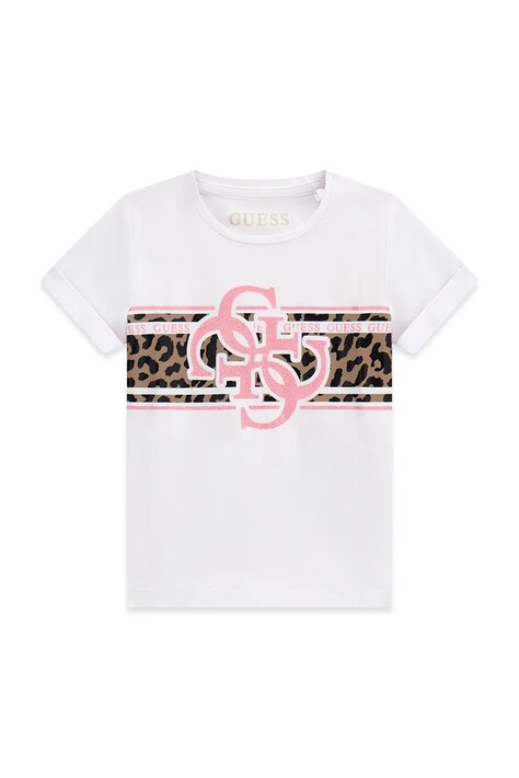 Guess T-shirt dziecięcy bawełniany z elastanem biały K6YI06 K3670