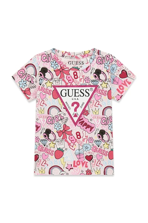 Guess tričko dětské bavlněné s elastanem růžové K6YI05 K3668