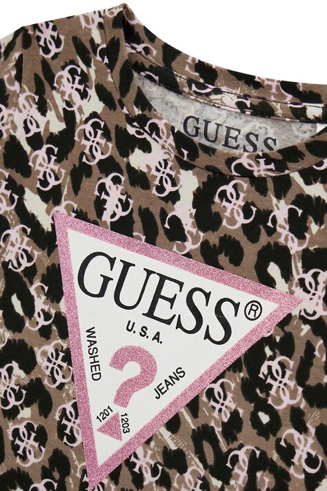 Guess T-shirt dziecięcy bawełniany z elastanem beżowy K6YI05 K3668