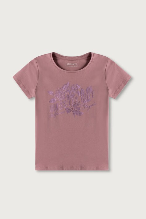Guess T-shirt dziecięcy bawełniany różowy J6YI32 K3768