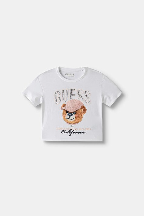 Guess T-shirt dziecięcy bawełniany z elastanem biały J6YI28 K3761