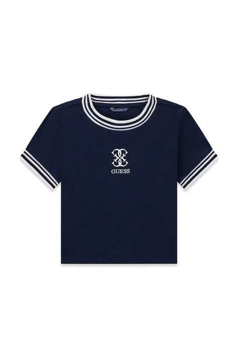 Guess T-shirt dziecięcy bawełniany z elastanem granatowy J6YI26 K4425