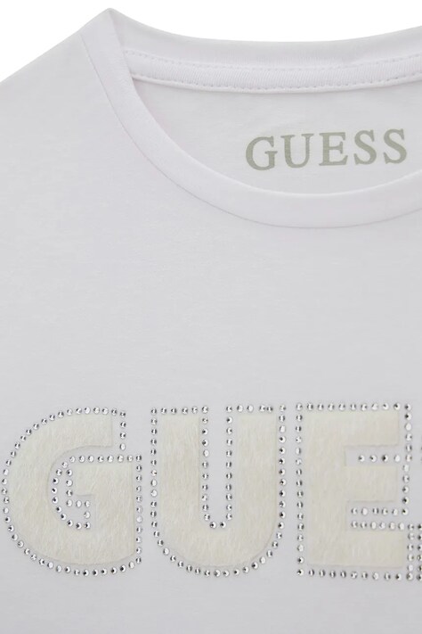 Guess футболка дитяча бавовняна з еластаном — AW26-TSGZZC, білий — фото 3
