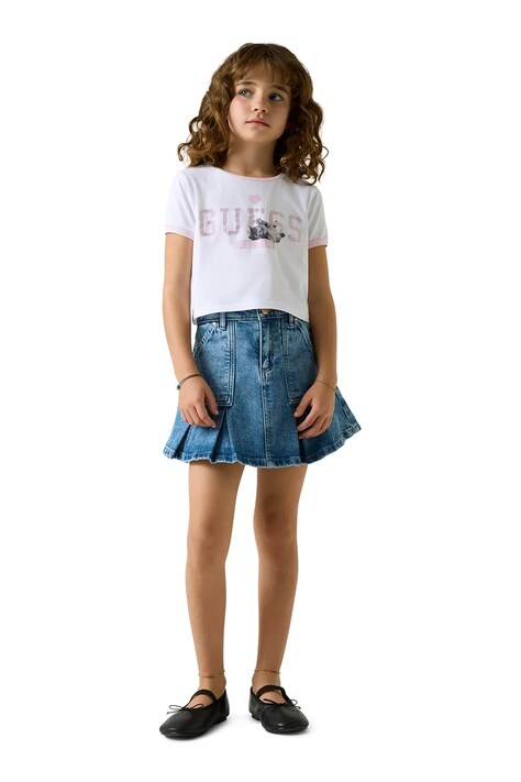Guess T-shirt dziecięcy bawełniany z elastanem biały J6YI11 K3716