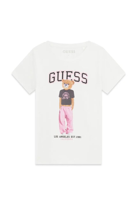 Guess T-shirt dziecięcy bawełniany z elastanem biały J6YI08 K3710