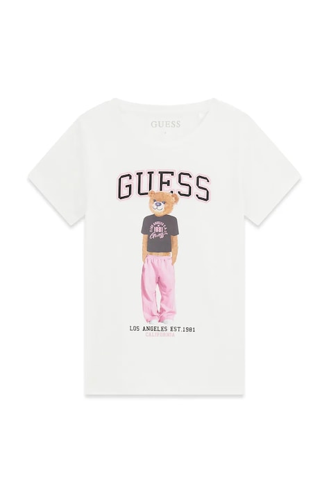 Guess T-shirt dziecięcy bawełniany z elastanem biały J6YI08 K3710