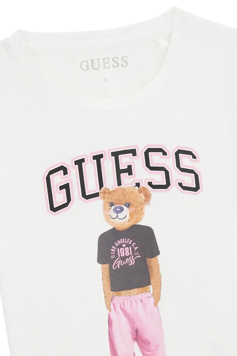 Guess футболка дитяча бавовняна з еластаном — AW26-TSGZZE, білий — фото 3