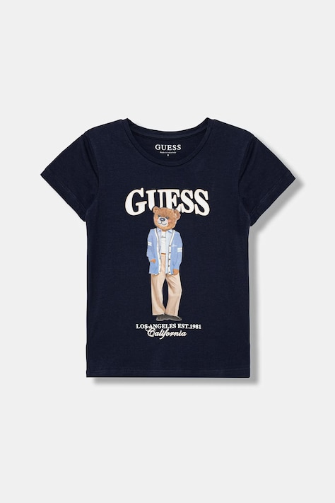 Guess tričko dětské bavlněné s elastanem námořnické modré J6YI08 K3710