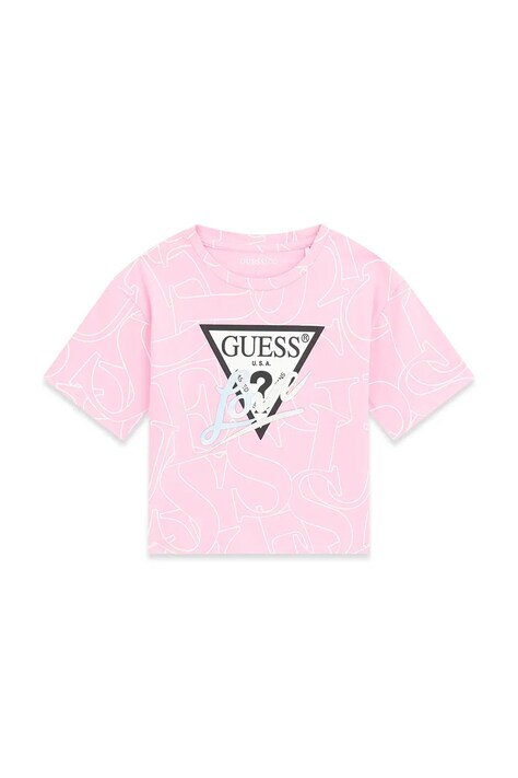 Guess tričko dětské bavlněné s elastanem růžové J6YI05 K3696
