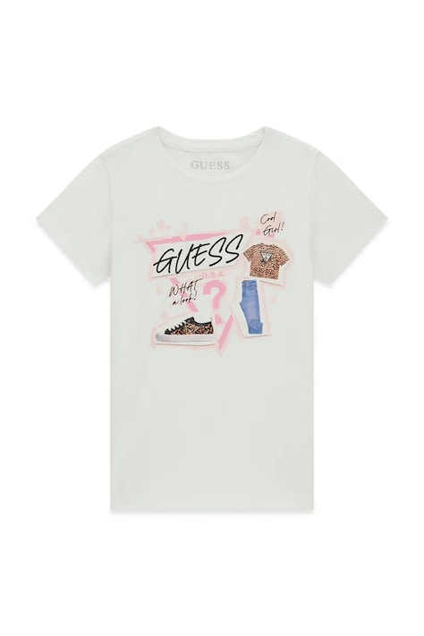 Guess T-shirt dziecięcy bawełniany z elastanem biały J6YI02 K3667