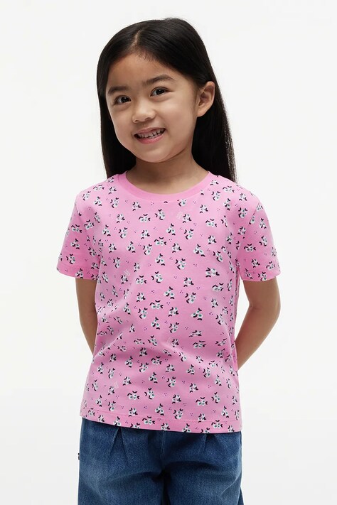 Tommy Hilfiger T-shirt dziecięcy bawełniany różowy KG0KG09542