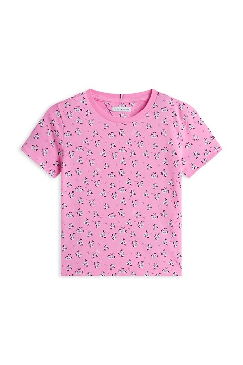 Tommy Hilfiger T-shirt dziecięcy bawełniany różowy KG0KG09542