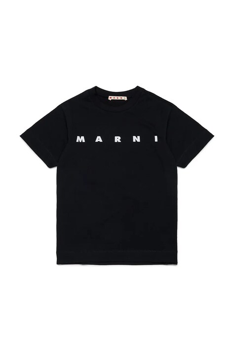 Marni T-shirt dziecięcy bawełniany czarny M002MV
