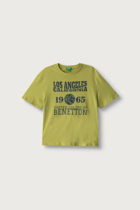 United Colors of Benetton T-shirt παιδικό βαμβακερό πράσινο 3I1XC10UE