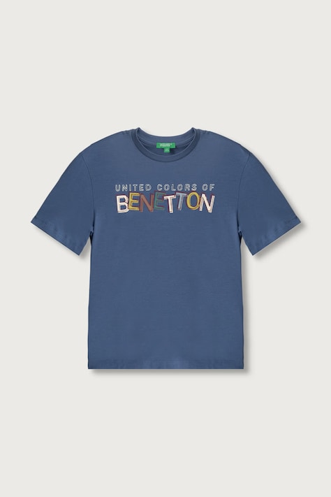 United Colors of Benetton T-shirt dziecięcy bawełniany niebieski 3I1XC10UE