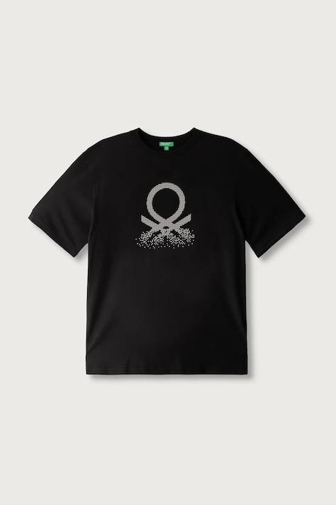 United Colors of Benetton T-shirt dziecięcy bawełniany czarny 3I1XC10UE