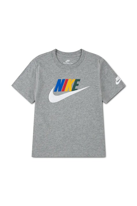 Nike T-shirt dziecięcy z bawełną szary 86N166
