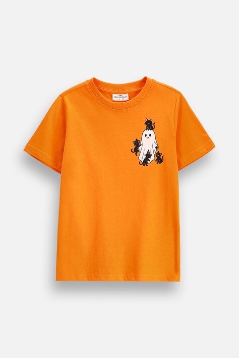 Coccodrillo T-shirt dziecięcy bawełniany pomarańczowy EVERYDAY UNISEX A