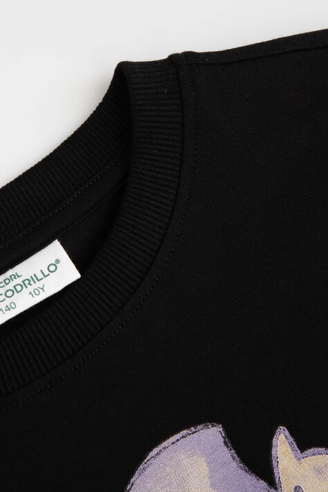 Coccodrillo T-shirt dziecięcy bawełniany czarny EVERYDAY UNISEX A