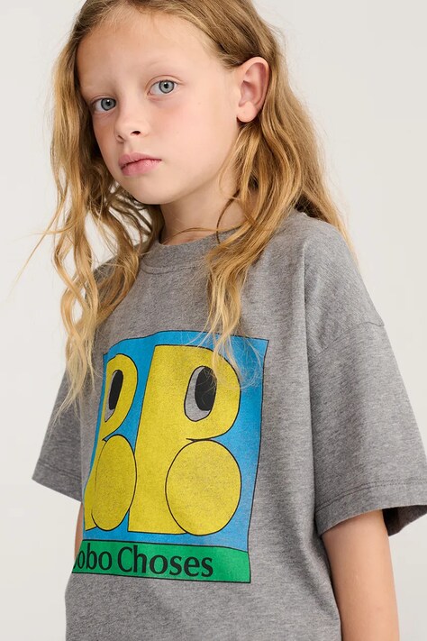 Bobo Choses majica za djecu od pamuka siva B226AC002
