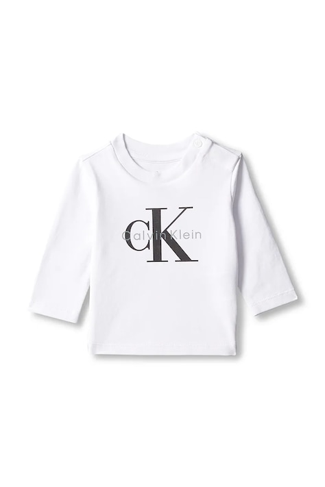 Calvin Klein Jeans Longsleeve niemowlęcy bawełniany z elastanem biały LVCKFJA49N
