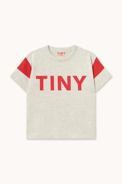 Tinycottons gyerek pamut póló TINY LOGO COLOR BLOCK TEE bézs AW26-375