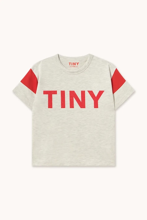 Tinycottons tričko dětské bavlněné TINY LOGO COLOR BLOCK TEE béžové AW26-375