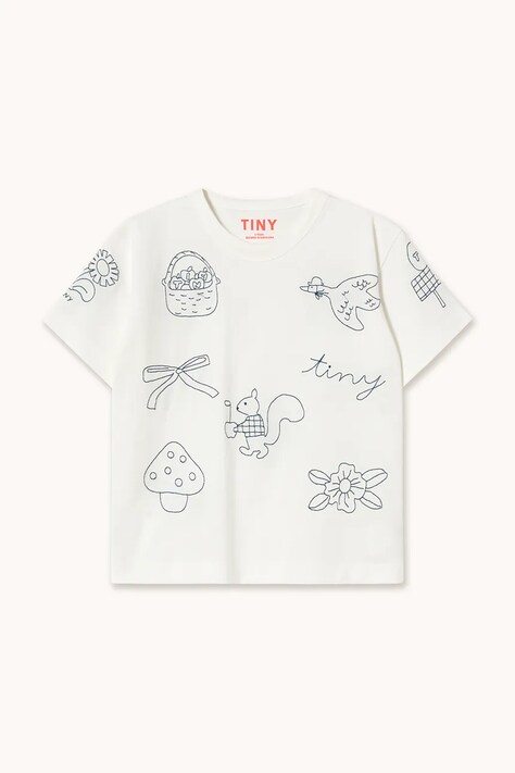 Tinycottons gyerek pamut póló TINY APPLES TEE fehér AW26-425
