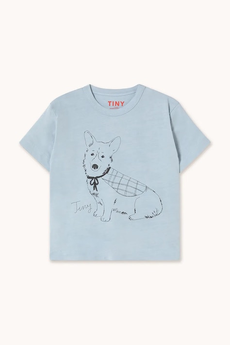 Tinycottons gyerek pamut póló TINY CORGI GRAPHIC TEE kék AW26-419