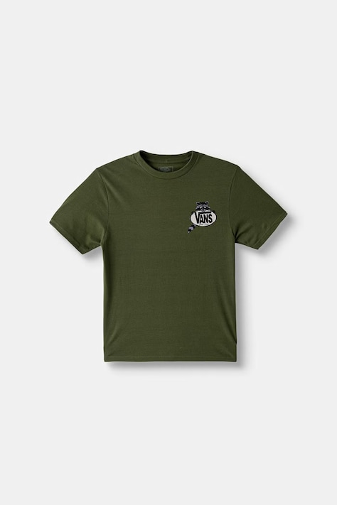 Vans T-shirt dziecięcy bawełniany Dumpster Raccoon SS Tee zielony VN000XBQGRK1