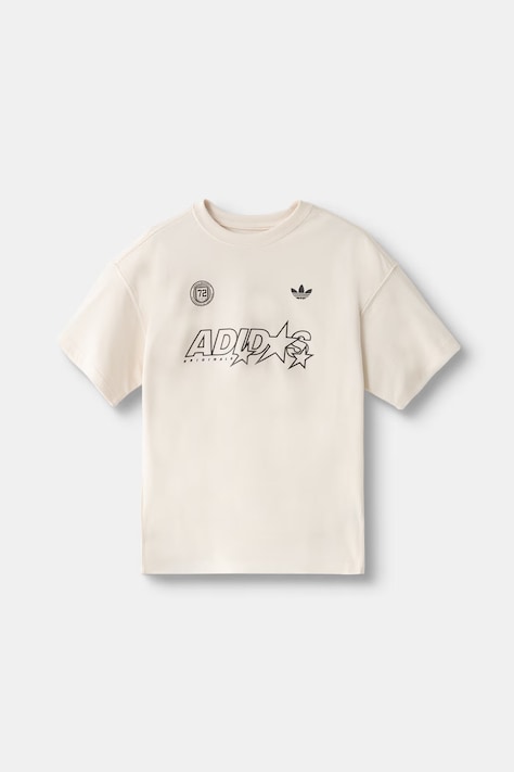 adidas Originals t-shirt per bambini in cotone LOGO PLAY bianca LH4732